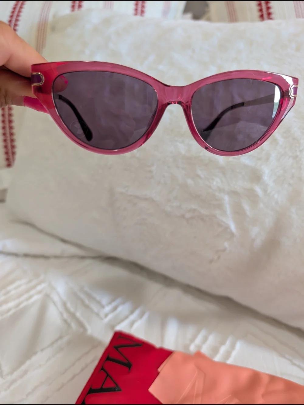 MAX&Co. 5471B Cat Eye Pink Frame Gray Tinted Lenses UV400 Sunglasses